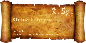 Kleisz Szironka névjegykártya